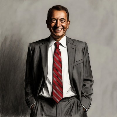 Smiling man in gray suit