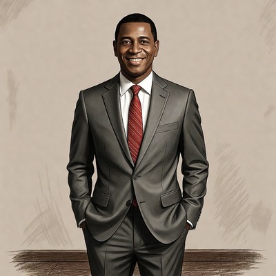 Smiling African-American man in suit