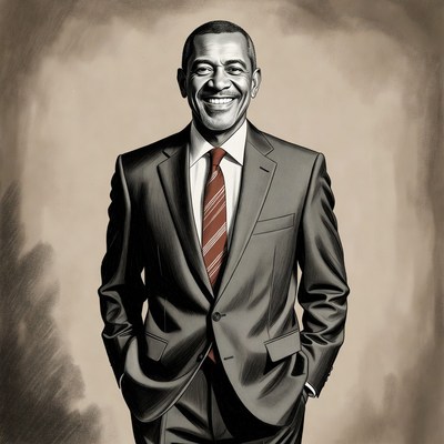 Barack Obama smiling in suit