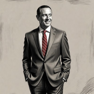 Man in suit with hands in pockets