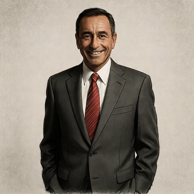 Smiling man in gray suit