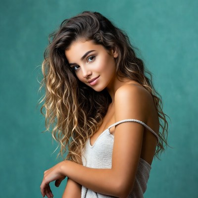 Beautiful woman with wavy hair