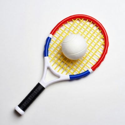 Red Kids Tennis Racket with Ball