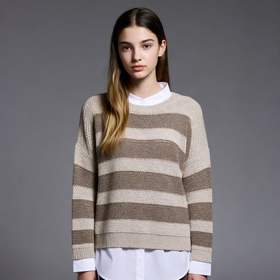 Teen girl in striped sweater
