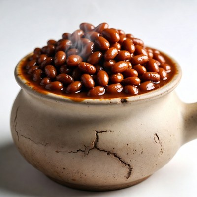 Steaming Baked Beans in Clay Pot
