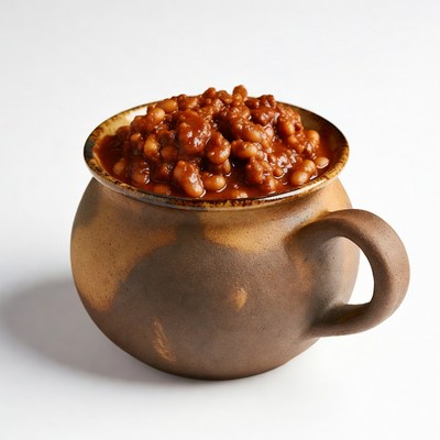 Baked Beans in Terracotta Bowl