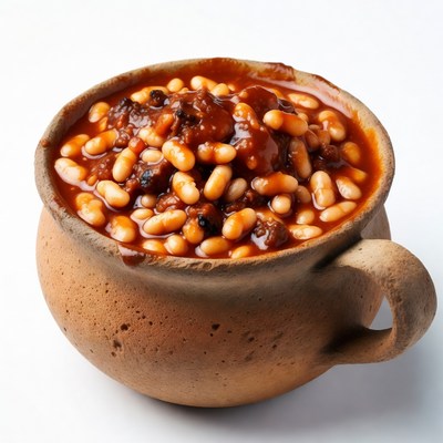 Baked Beans in Clay Bowl