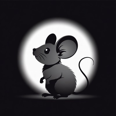 Cute mouse in spotlight