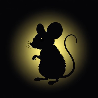 Cute silhouette mouse illustration