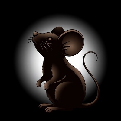 Cute brown mouse illustration