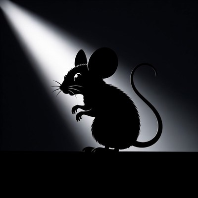 Silhouette mouse in spotlight