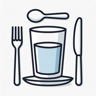 Fork Knife Spoon Glass Plate