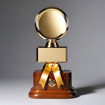 Gold Trophy with Blank Plaques