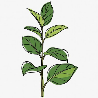 Green Leafy Plant Illustration