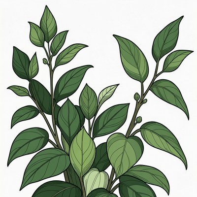 Green Potted Plant Illustration