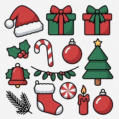 Christmas Clipart Icons Set