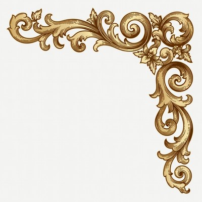 Ornate Golden Corner Border Illustration