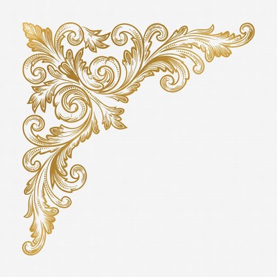 Gold ornate corner design