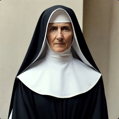 Nun in traditional habit