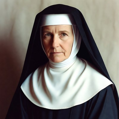 Nun in traditional habit