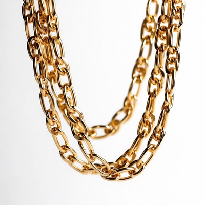 Shiny Gold Layered Chain Necklace