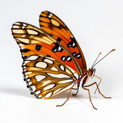Orange butterfly with black spots