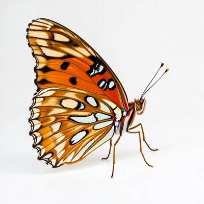 Orange butterfly with spotted wings