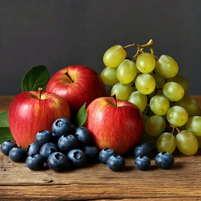 Red Apples Blueberries Green Grapes