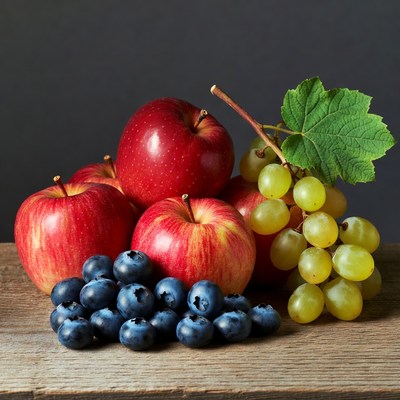 Red Apples Blueberries Green Grapes