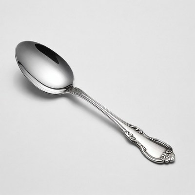 Silver ornate soup spoon