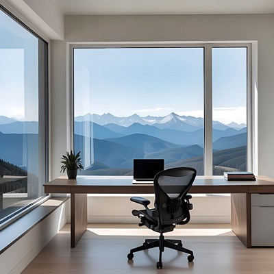 Modern Office with Mountain View