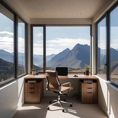 Modern Office with Mountain View