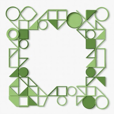 Green Geometric Shapes Border