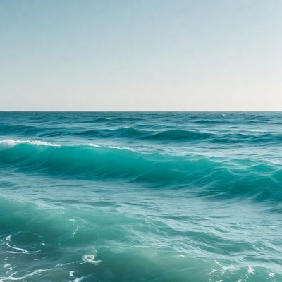 Turquoise Ocean Waves Crashing