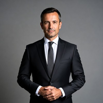 Handsome man in suit standing