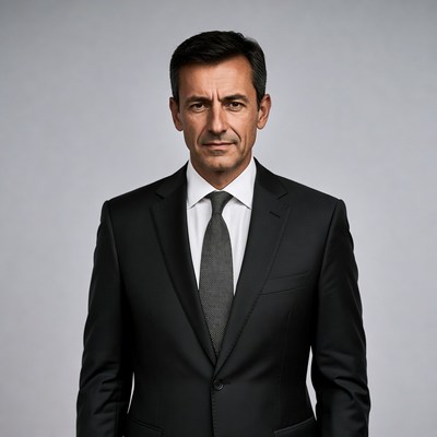 Man in black suit and tie