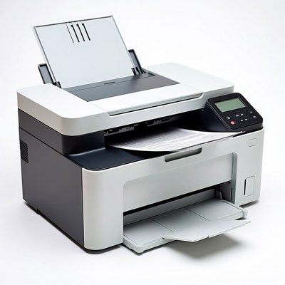 Open Multifunction Printer with Paper