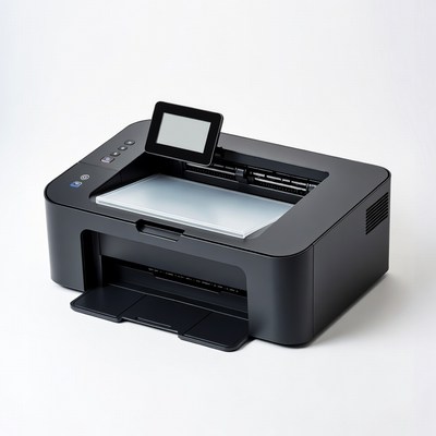 Black Laser Printer with Open Display