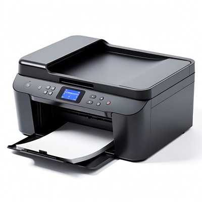 Black Multifunction Printer Printing Paper