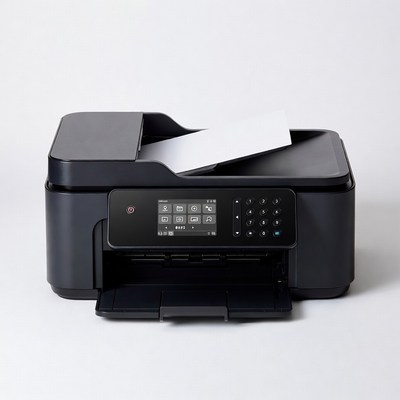 Black Multifunction Printer with Open Tray
