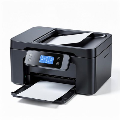 Black Multifunction Printer with Paper Trays