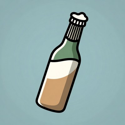 Beer Bottle with Foam