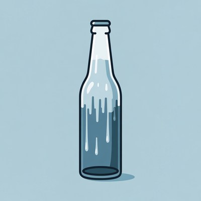 Clear Glass Bottle Illustration
