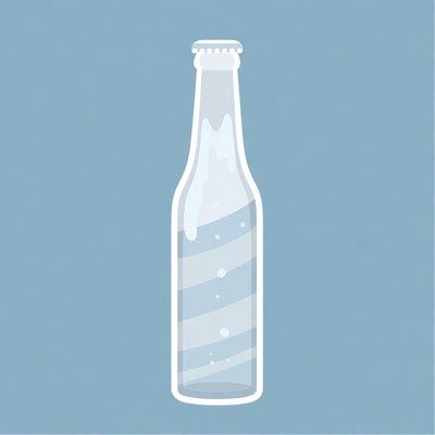 Clear Glass Beer Bottle