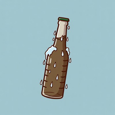 Sweaty Beer Bottle Illustration