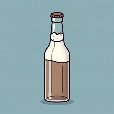Beer Bottle with Foam