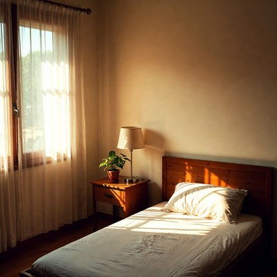 Cozy Bedroom with Sunlit Bed