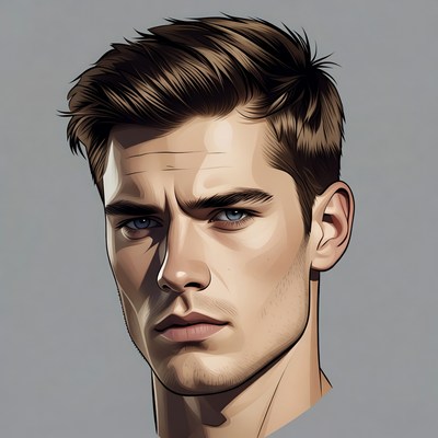 Handsome man with blue eyes