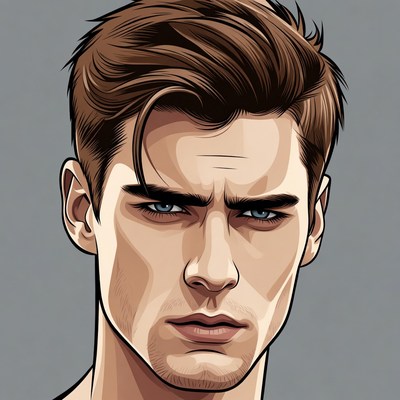 Handsome man with blue eyes