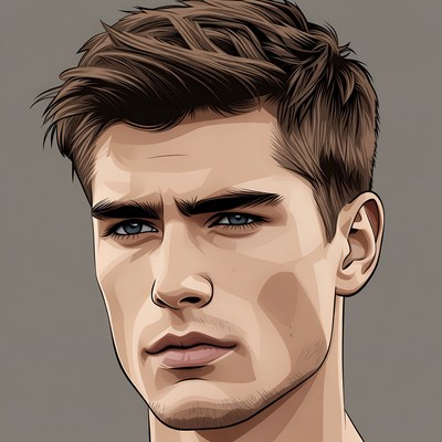 Handsome man with brown hair